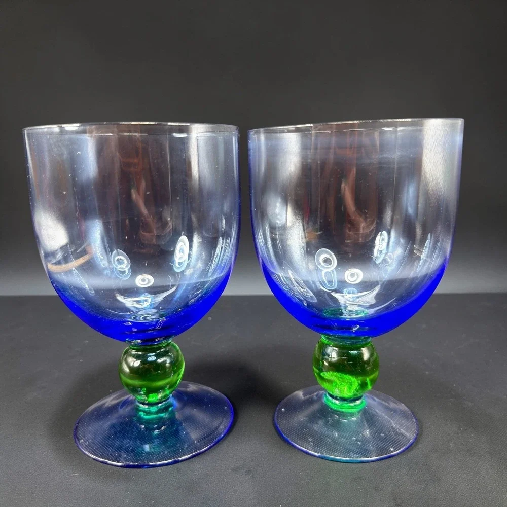 Royal Doulton Carmina Cups GobletsBarware Brandy‎ Snifters Green Ball Stem Set